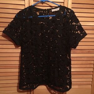 LOFT SEE-THRU CROCHET TOP